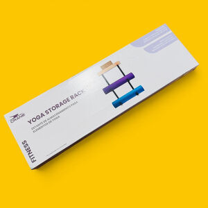 Crane Yoga Storage Rack Wall Mount Mat Holder Wood Shelf Metal Hooks New